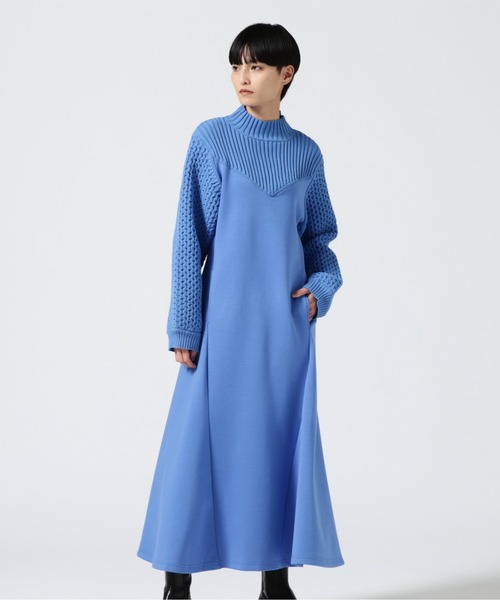 AULA AILA(アウラアイラ)の「AULA AILA/アウラアイラ/別注フレアワンピース(ワンピース・レディース・ブラック/ブルー・0)」の1枚目の写真