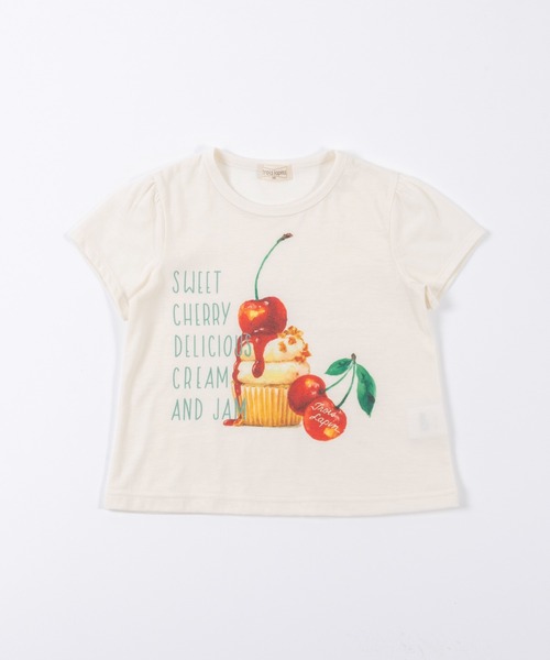 trois lapins kp（トロワラパンケーピー）の「チェリープリント 半袖Tシャツ(100～130)（Tシャツ/カットソー・キッズ・オフホワイト・130cm/120cm/110cm/100cm）」の2枚目の写真