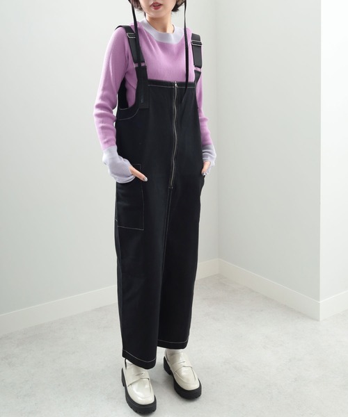 GeeRA（ジーラ）の「ミリタリーIラインジャンパースカート（ジャンパースカート・レディース・ブラック/カーキ・MEDIUM/LARGE）」の3枚目の写真