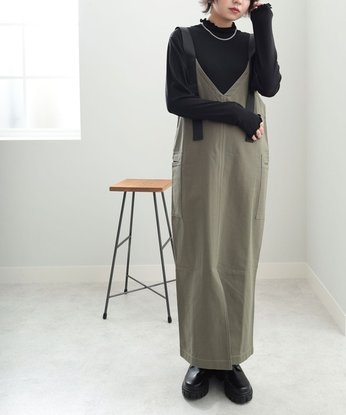 GeeRA（ジーラ）の「ミリタリーIラインジャンパースカート（ジャンパースカート・レディース・ブラック/カーキ・MEDIUM/LARGE）」の14枚目の写真