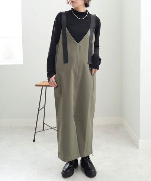 GeeRA（ジーラ）の「ミリタリーIラインジャンパースカート（ジャンパースカート・レディース・ブラック/カーキ・MEDIUM/LARGE）」の17枚目の写真