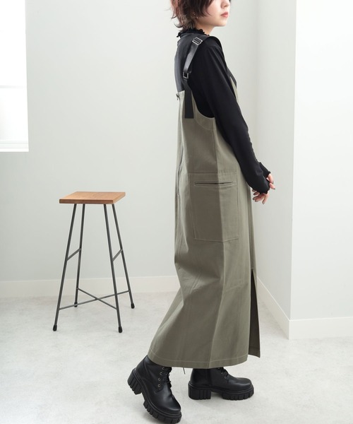 GeeRA（ジーラ）の「ミリタリーIラインジャンパースカート（ジャンパースカート・レディース・ブラック/カーキ・MEDIUM/LARGE）」の12枚目の写真