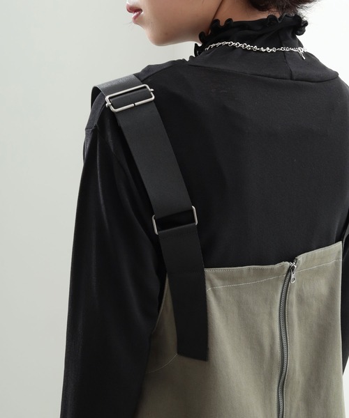 GeeRA（ジーラ）の「ミリタリーIラインジャンパースカート（ジャンパースカート・レディース・ブラック/カーキ・MEDIUM/LARGE）」の8枚目の写真