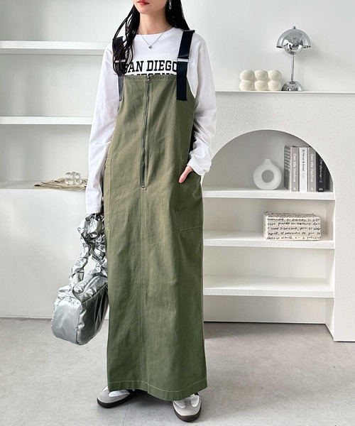 GeeRA（ジーラ）の「ミリタリーIラインジャンパースカート（ジャンパースカート・レディース・ブラック/カーキ・MEDIUM/LARGE）」の19枚目の写真