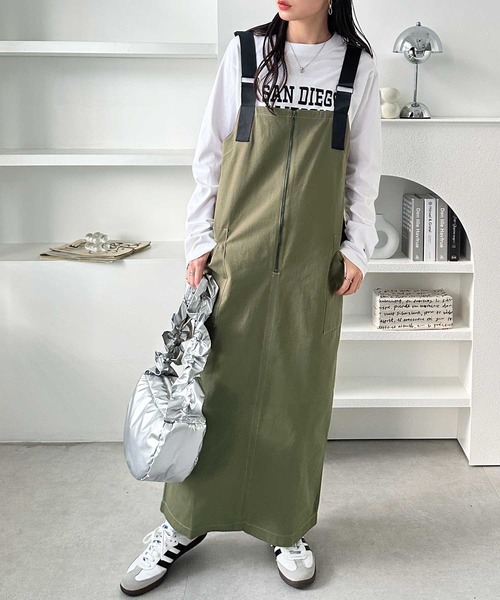 GeeRA（ジーラ）の「ミリタリーIラインジャンパースカート（ジャンパースカート・レディース・ブラック/カーキ・MEDIUM/LARGE）」の18枚目の写真