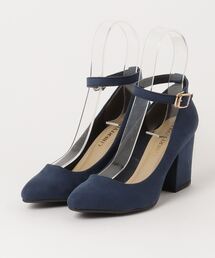 LibertyDoll/ポインテッドトゥ8cmチャンキーヒールストラップパンプス(5512)