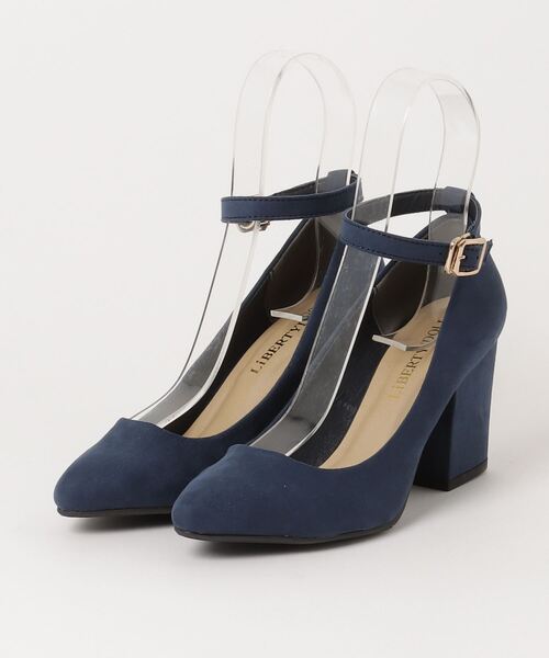 LibertyDoll(リバティードール)の「LibertyDoll/ポインテッドトゥ8cmチャンキーヒールストラップパンプス(5512)(パンプス・レディース・ネイビー/ベージュ/ブラウン/グレー/ブラック/シルバー・S/LL/3L/M/L/SS)」の5枚目の写真