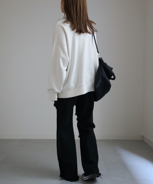 ap retro（アプレトロ）の「ダメージデニムワイドパンツ　カラーパンツ（デニムパンツ・レディース・ブルー/アイボリー/ブラック・MEDIUM/LARGE）」の15枚目の写真