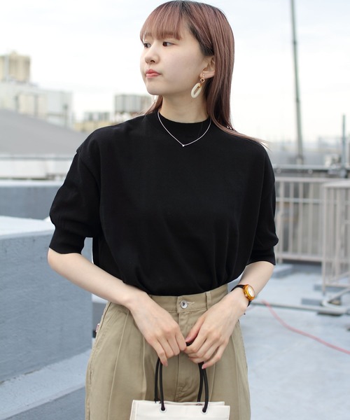 STEPS(ステップス)の「MEYAME/メヤメ コットンニットティー COTTON KNIT TEE(ニット/セーター・レディース・グリーン/オレンジ/ブラック・FREE)」の18枚目の写真