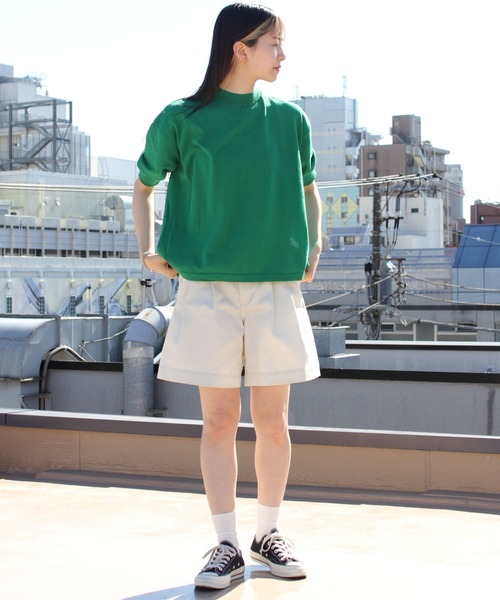 STEPS(ステップス)の「MEYAME/メヤメ コットンニットティー COTTON KNIT TEE(ニット/セーター・レディース・グリーン/オレンジ/ブラック・FREE)」の11枚目の写真