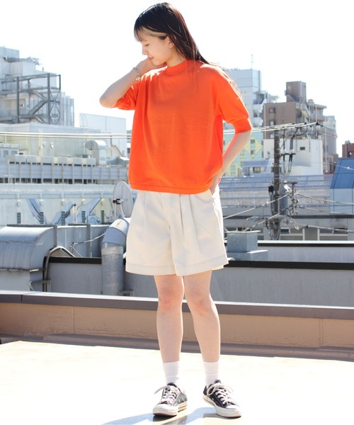 STEPS(ステップス)の「MEYAME/メヤメ コットンニットティー COTTON KNIT TEE(ニット/セーター・レディース・グリーン/オレンジ/ブラック・FREE)」の14枚目の写真