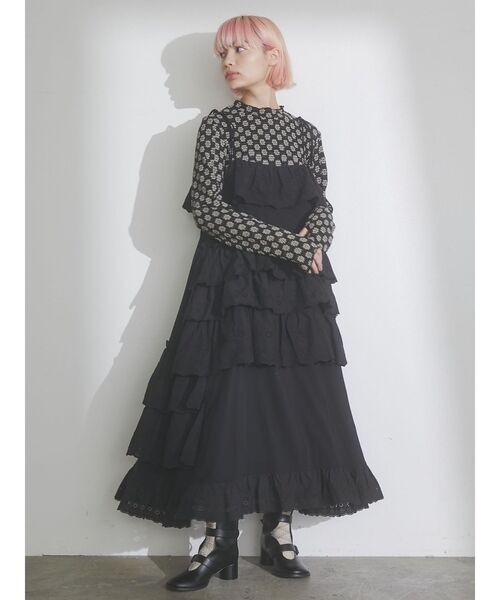 merry jenny（メリージェニー）の「floralストレッチレースtops（Tシャツ/カットソー・レディース・ライトブルー/ブラック/アイボリー・FREE）」の4枚目の写真