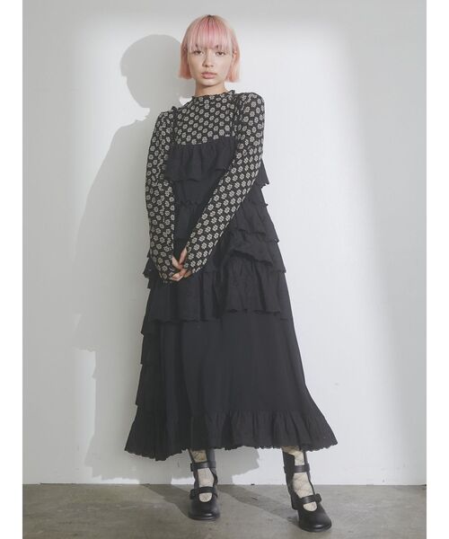 merry jenny（メリージェニー）の「floralストレッチレースtops（Tシャツ/カットソー・レディース・ライトブルー/ブラック/アイボリー・FREE）」の5枚目の写真