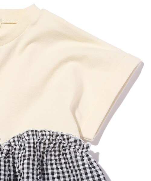 SHOO・LA・RUE（シューラルー）の「◆【110cm-140cm】アソート異素材ドッキングプルオーバー（Tシャツ/カットソー・キッズ・ライトパープル/アイボリー/サックスブルー/ブラック・11/12/13/14）」の8枚目の写真