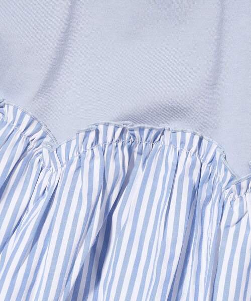 SHOO・LA・RUE（シューラルー）の「◆【110cm-140cm】アソート異素材ドッキングプルオーバー（Tシャツ/カットソー・キッズ・ライトパープル/アイボリー/サックスブルー/ブラック・11/12/13/14）」の12枚目の写真