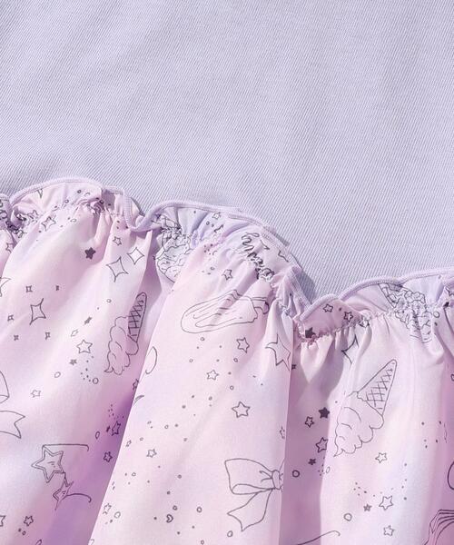 SHOO・LA・RUE（シューラルー）の「◆【110cm-140cm】アソート異素材ドッキングプルオーバー（Tシャツ/カットソー・キッズ・ライトパープル/アイボリー/サックスブルー/ブラック・11/12/13/14）」の13枚目の写真