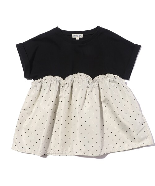 SHOO・LA・RUE（シューラルー）の「◆【110cm-140cm】アソート異素材ドッキングプルオーバー（Tシャツ/カットソー・キッズ・ライトパープル/アイボリー/サックスブルー/ブラック・11/12/13/14）」の19枚目の写真