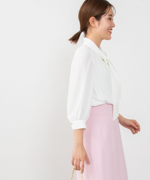NOLLEY’S Sophi（ノーリーズソフィ）の「ジョーゼットボウタイブラウス（シャツ/ブラウス・レディース・ホワイト系その他4/オフホワイト・36/38）」の19枚目の写真
