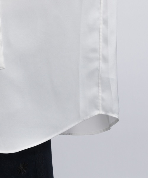 HARE(ハレ)の「シルキーナローボウタイシャツ(HARE)(シャツ/ブラウス・メンズ・グリーン/ブラック/オフホワイト・FREE)」の13枚目の写真