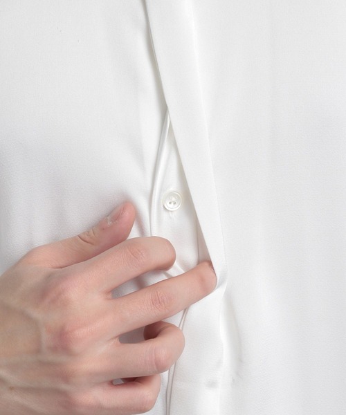 HARE(ハレ)の「シルキーナローボウタイシャツ(HARE)(シャツ/ブラウス・メンズ・グリーン/ブラック/オフホワイト・FREE)」の14枚目の写真