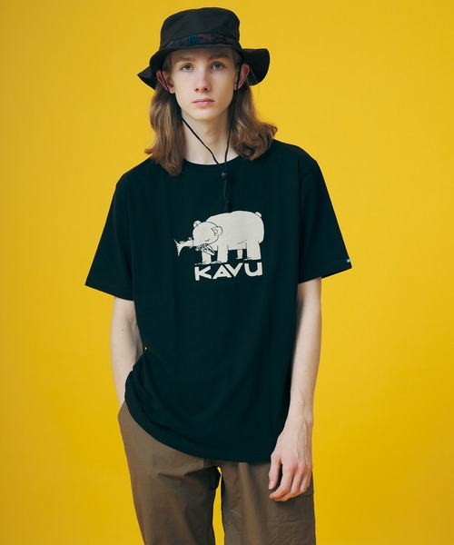 KAVU（カブー）の「KAVU/カブー Hai Bear Tee/ハイベアティー（Tシャツ/カットソー・メンズ・ヘザーグレー/ホワイト/ブラック/ネイビー・X-LARGE/LARGE/MEDIUM）」の2枚目の写真