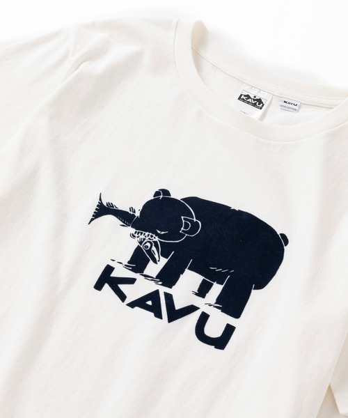 KAVU（カブー）の「KAVU/カブー Hai Bear Tee/ハイベアティー（Tシャツ/カットソー・メンズ・ヘザーグレー/ホワイト/ブラック/ネイビー・X-LARGE/LARGE/MEDIUM）」の9枚目の写真