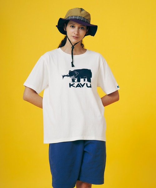 KAVU（カブー）の「KAVU/カブー Hai Bear Tee/ハイベアティー（Tシャツ/カットソー・メンズ・ヘザーグレー/ホワイト/ブラック/ネイビー・X-LARGE/LARGE/MEDIUM）」の5枚目の写真