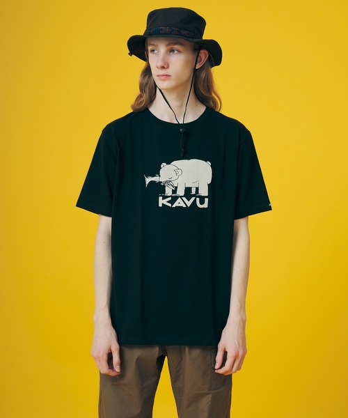 KAVU（カブー）の「KAVU/カブー Hai Bear Tee/ハイベアティー（Tシャツ/カットソー・メンズ・ヘザーグレー/ホワイト/ブラック/ネイビー・X-LARGE/LARGE/MEDIUM）」の6枚目の写真