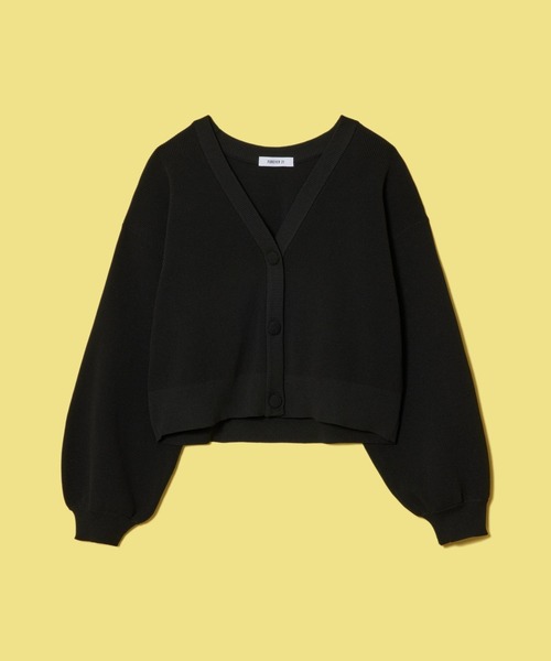 FOREVER 21（フォーエバー トゥエンティーワン）の「【FEMININE】袖ボリュームリブカーディガン（カーディガン/ボレロ・レディース・イエロー/ライトインディゴブルー/ピンク/ブラック系その他/ブラック・FREE）」の6枚目の写真