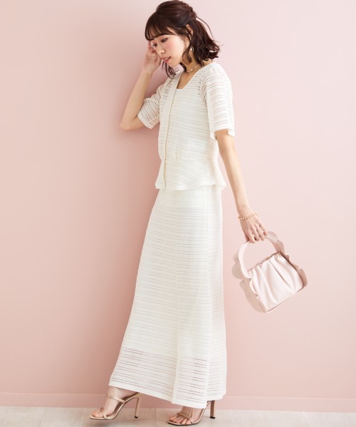 marun（マルン）の「＜大きいサイズ＞ クロッシェ調ショートカーディガン marun（カーディガン/ボレロ・レディース・ブラック/ミント/アイボリー・3L/LL/4L/5L/L）」の21枚目の写真