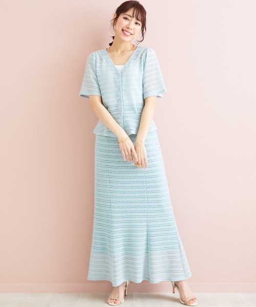 marun（マルン）の「＜大きいサイズ＞ クロッシェ調ショートカーディガン marun（カーディガン/ボレロ・レディース・ブラック/ミント/アイボリー・3L/LL/4L/5L/L）」の22枚目の写真