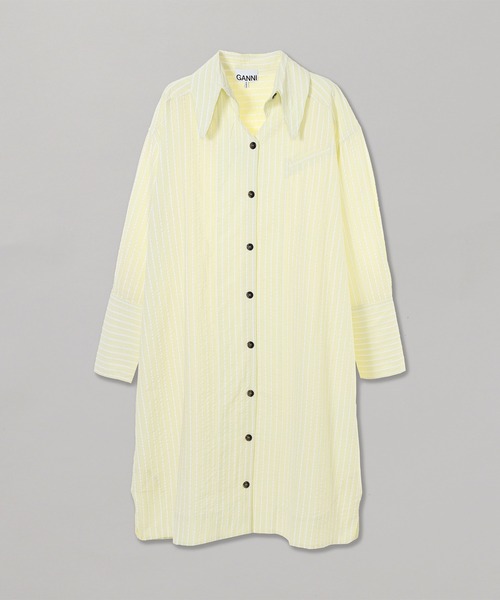 GANNI（ガニー）の「GANNI Light Seersucker Stripe Oversized Shirt 