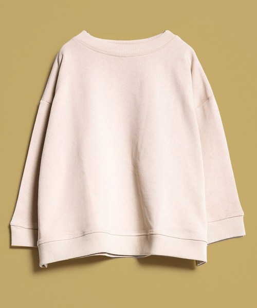 folka（フォルカ）の「3-七分袖 スウェット Tシャツ  ＵＳＡコットントレーナーTシャツ 無地 【folka フォルカ】（Tシャツ/カットソー・レディース・ブルーグリーン/グレイッシュベージュ/ヘザーグレー/ナチュラル/ネイビー/スミクロ/モカ・ONE SIZE）」の4枚目の写真