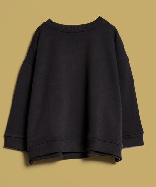 folka（フォルカ）の「3-七分袖 スウェット Tシャツ  ＵＳＡコットントレーナーTシャツ 無地 【folka フォルカ】（Tシャツ/カットソー・レディース・ブルーグリーン/グレイッシュベージュ/ヘザーグレー/ナチュラル/ネイビー/スミクロ/モカ・ONE SIZE）」の2枚目の写真