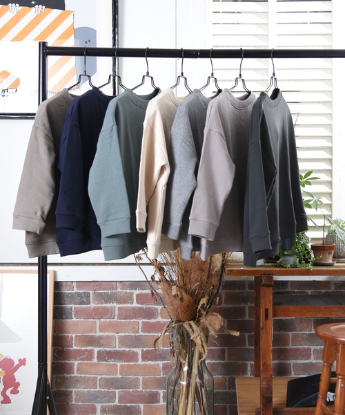 folka（フォルカ）の「3-七分袖 スウェット Tシャツ  ＵＳＡコットントレーナーTシャツ 無地 【folka フォルカ】（Tシャツ/カットソー・レディース・ブルーグリーン/グレイッシュベージュ/ヘザーグレー/ナチュラル/ネイビー/スミクロ/モカ・ONE SIZE）」の14枚目の写真