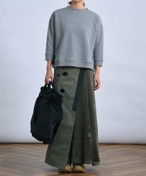 folka（フォルカ）の「3-七分袖 スウェット Tシャツ  ＵＳＡコットントレーナーTシャツ 無地 【folka フォルカ】（Tシャツ/カットソー・レディース・ブルーグリーン/グレイッシュベージュ/ヘザーグレー/ナチュラル/ネイビー/スミクロ/モカ・ONE SIZE）」の22枚目の写真