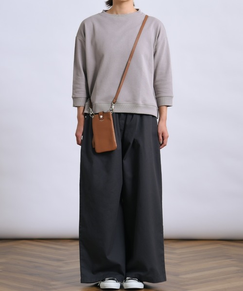 folka（フォルカ）の「3-七分袖 スウェット Tシャツ  ＵＳＡコットントレーナーTシャツ 無地 【folka フォルカ】（Tシャツ/カットソー・レディース・ブルーグリーン/グレイッシュベージュ/ヘザーグレー/ナチュラル/ネイビー/スミクロ/モカ・ONE SIZE）」の11枚目の写真