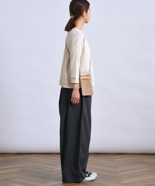 folka（フォルカ）の「3-七分袖 スウェット Tシャツ  ＵＳＡコットントレーナーTシャツ 無地 【folka フォルカ】（Tシャツ/カットソー・レディース・ブルーグリーン/グレイッシュベージュ/ヘザーグレー/ナチュラル/ネイビー/スミクロ/モカ・ONE SIZE）」の9枚目の写真