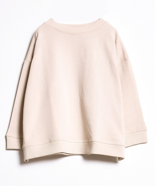 folka（フォルカ）の「3-七分袖 スウェット Tシャツ  ＵＳＡコットントレーナーTシャツ 無地 【folka フォルカ】（Tシャツ/カットソー・レディース・ブルーグリーン/グレイッシュベージュ/ヘザーグレー/ナチュラル/ネイビー/スミクロ/モカ・ONE SIZE）」の12枚目の写真