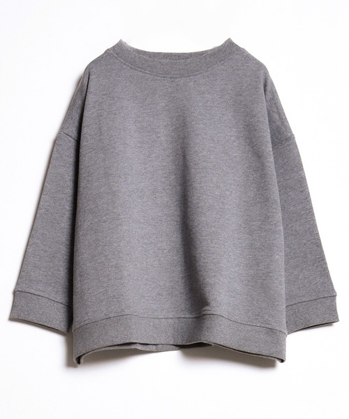 folka（フォルカ）の「3-七分袖 スウェット Tシャツ  ＵＳＡコットントレーナーTシャツ 無地 【folka フォルカ】（Tシャツ/カットソー・レディース・ブルーグリーン/グレイッシュベージュ/ヘザーグレー/ナチュラル/ネイビー/スミクロ/モカ・ONE SIZE）」の13枚目の写真