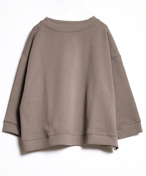 folka（フォルカ）の「3-七分袖 スウェット Tシャツ  ＵＳＡコットントレーナーTシャツ 無地 【folka フォルカ】（Tシャツ/カットソー・レディース・ブルーグリーン/グレイッシュベージュ/ヘザーグレー/ナチュラル/ネイビー/スミクロ/モカ・ONE SIZE）」の21枚目の写真