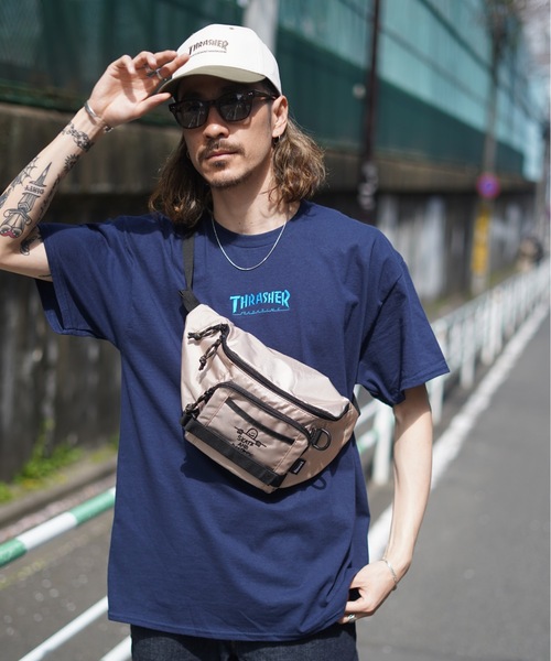 THRASHER(スラッシャー)の「GONZ SAD WAIST BAG/スラッシャーボディバッグ・ウエストポーチ(ボディバッグ/ウエストポーチ・メンズ・ブラック×ホワイト/ブラック×ピンク/ブラック×ブルー/ベージュ・FREE)」の8枚目の写真