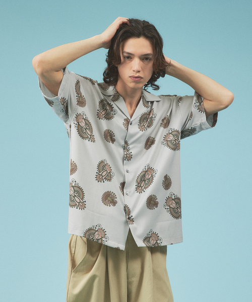 スラブポリグラフィックシャツ/ スプラッシュドット柄/ペーズリー柄/ユニセックス（シャツ/ブラウス）｜Revo.（レボ）