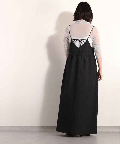 cepo(セポ)の「フクレジャガードキャミワンピース(ワンピース・レディース・ブラック/ミント・M)」の2枚目の写真