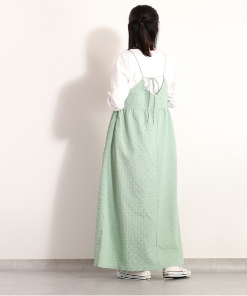 cepo(セポ)の「フクレジャガードキャミワンピース(ワンピース・レディース・ブラック/ミント・M)」の16枚目の写真