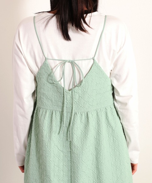 cepo(セポ)の「フクレジャガードキャミワンピース(ワンピース・レディース・ブラック/ミント・M)」の19枚目の写真