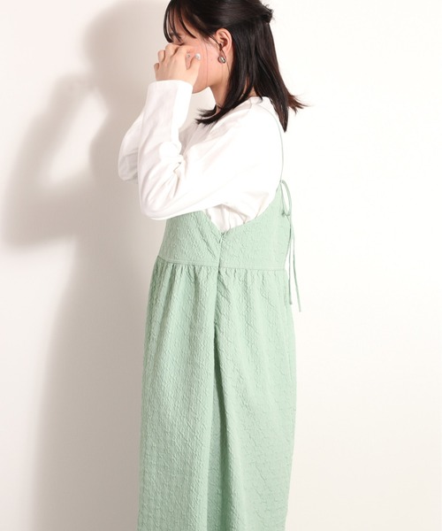 cepo(セポ)の「フクレジャガードキャミワンピース(ワンピース・レディース・ブラック/ミント・M)」の12枚目の写真