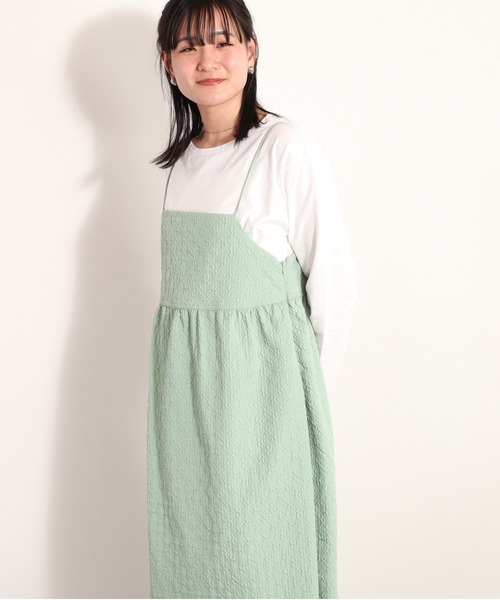 cepo(セポ)の「フクレジャガードキャミワンピース(ワンピース・レディース・ブラック/ミント・M)」の10枚目の写真