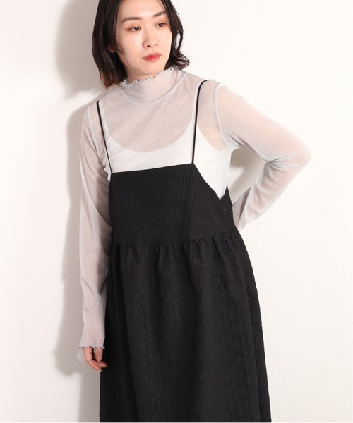 cepo(セポ)の「フクレジャガードキャミワンピース(ワンピース・レディース・ブラック/ミント・M)」の4枚目の写真