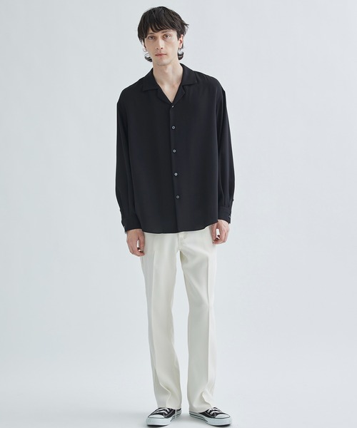 STUDIOUS（ステュディオス）の「ジョーゼットオープンカラーシャツL/S